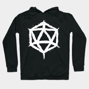 Chaotic White Dice - D20 for roleplayers Hoodie